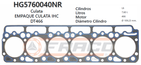 JUNTA DE CULATA INTERNATIONAL NAVISTAR DT414/436/466 7.6L 94/UP