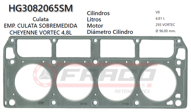 JUNTA DE CULATA CHEVROLET SILVERADO, SUBURBAN, SIERRA 293 4.8L/5.3L 07/14