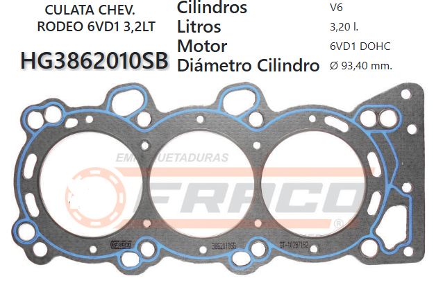 JUNTA DE CULATA ISUZU SPORT/RODEO 3.2 6VD1 96/03