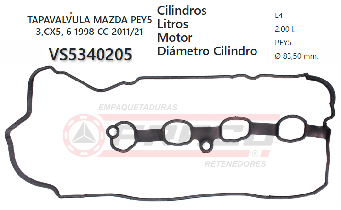 JUNTA DE T/VALVULA MAZDA 3,6,CX5 PEY5 2.0L 11/22