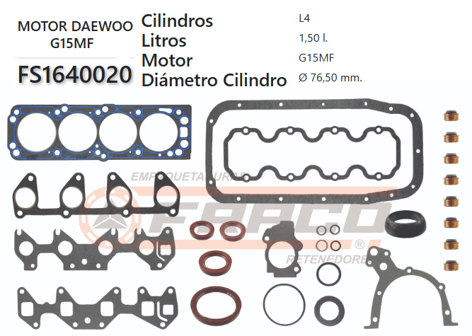 Junta de JUEGO JUNTAS DAEWOO RACER 93/02.