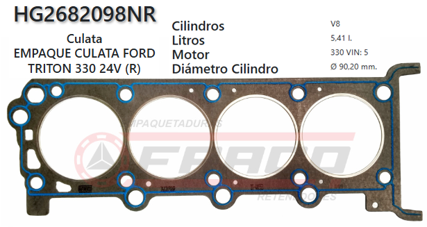 JUNTA DE CULATA FORD NAVEGATOR, EXPEDITION, 5.4L, 330 TRITON, 04/06 (DER)