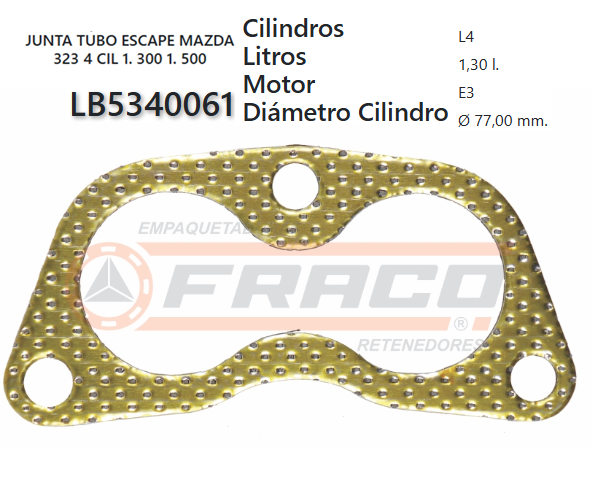 JUNTA DE MUFFLER MAZDA E3/E5 323 1.3/1.5