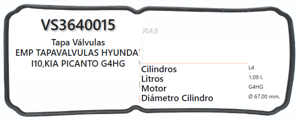 JUNTA DE T/VALVULA HYUNDAI ATOS GETZ SANTRO G4HE/G4HG 1.1L 04/07