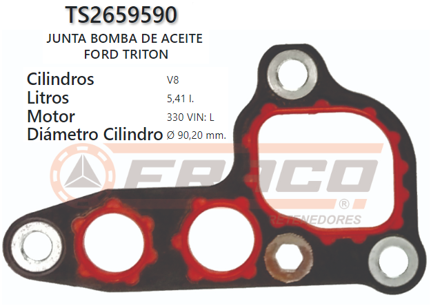 JUNTA DE ADMISION FORD LINCOLN 281/282 4.6 BASE T/LUBRICACION