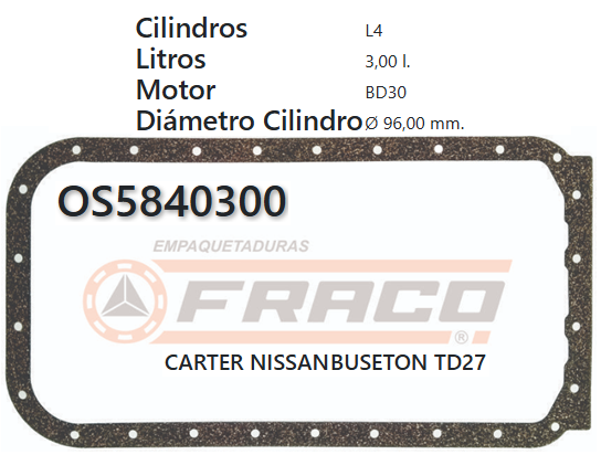 JUNTA DE CRANK NISSAN TRUCK TD27 86/UP