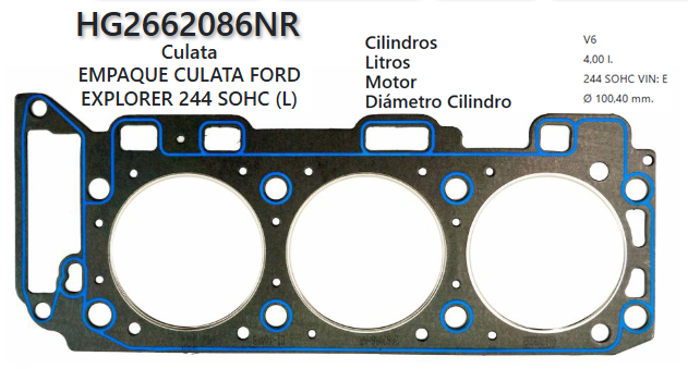 JUNTA DE CULATA FORD EXPLORER 244 4.0 97/07 (IZQ)