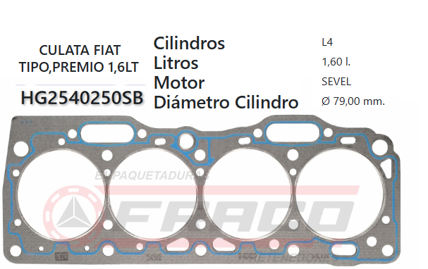 JUNTA DE CULATA FIAT PREMIO/TIPO 1.6 94/96 132AC