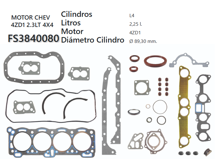 Junta de JUEGO JUNTAS ISUZU LUV 4ZD1 2300CC 85UP