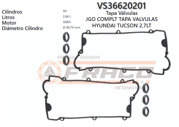 JUNTA DE T/VALVULA HYUNDAI SANTAFE/TUCSON V6 2.5/2.7L G6BA 01/09