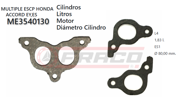 JUNTA DE ESCAPE. HONDA ACCORD ES2/ETE/ET4 84 UP.12VAL