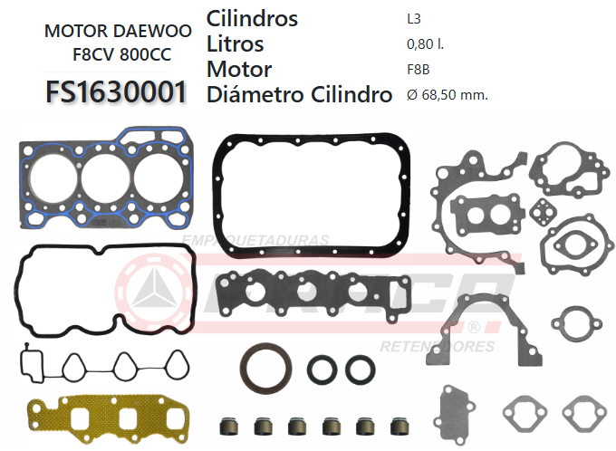 Junta de JUEGO JUNTAS DAEWOO TICO 795cc 96/2000