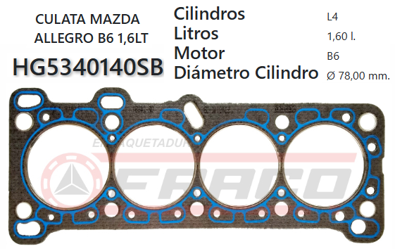 JUNTA DE CULATA MAZDA B6 SOHC 1.6 86/90 ALLEGRO 8VAL