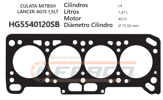 JUNTA DE CULATA MITSUBISHI LANCER/MIRAGE 4G15 1.5 90/95