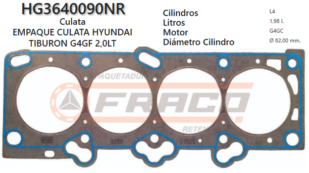 JUNTA DE CULATA HYUNDAI ELANTRA 1.8/2.0 G4GC 03/11