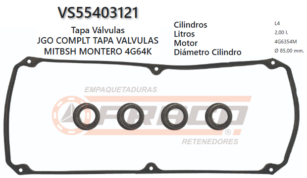 JUNTA DE T/VALVULA MITSUBISHI MONTERO, SPORT, L200/300 4G64K 2.4L 96UP