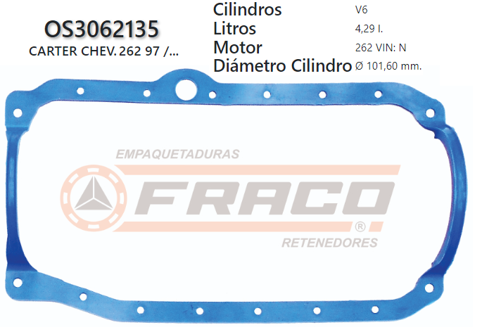JUNTA DE CRANK CHEVROLET MINIBLAZER 262 85/92