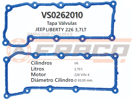 JUNTA DE T/VALVULA JEEP LIBERTY GRAND CHEROKEE 3.7 200 UP (PAR)