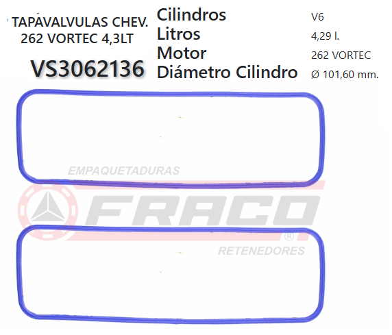 JUNTA DE T/VALVULA CHEVROLET 262 4.3 (X2)