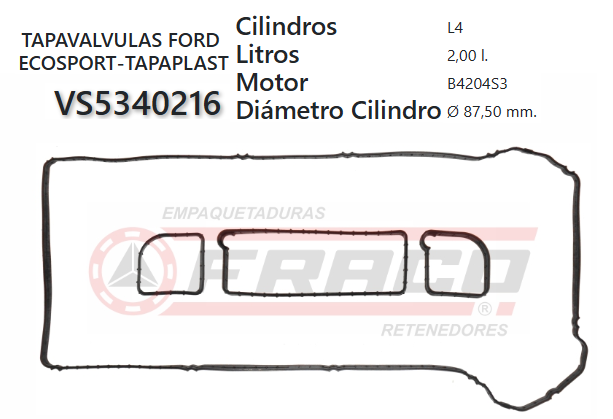 JUNTA DE T/VALVULA FORD ECOSPORT CJBA 16 VAL. 2.0 03/20