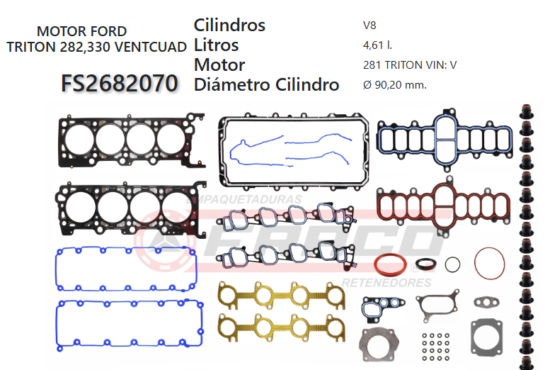 Junta de JUEGO JUNTAS FORD LOBO 282 4.6 97/03