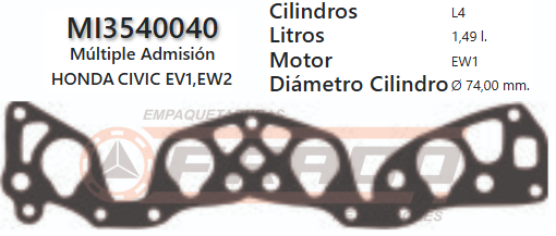 JUNTA DE ADMISION HONDA CIVIC EW/EW1.83UP 16VAL (FELBESTO)