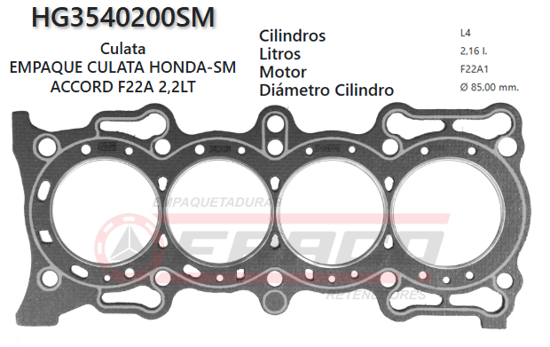 JUNTA DE CULATA HONDA ACCORD F18A2/F20A-22A  89/96 (2.0MM)