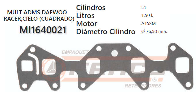 JUNTA DE ADMISION DAEWOO CIELO 1.3/1.4/2.0