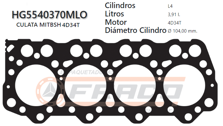 JUNTA DE CULATA MITSUBISHI CANTER/ROSA 4D34 4.0L 89/UP