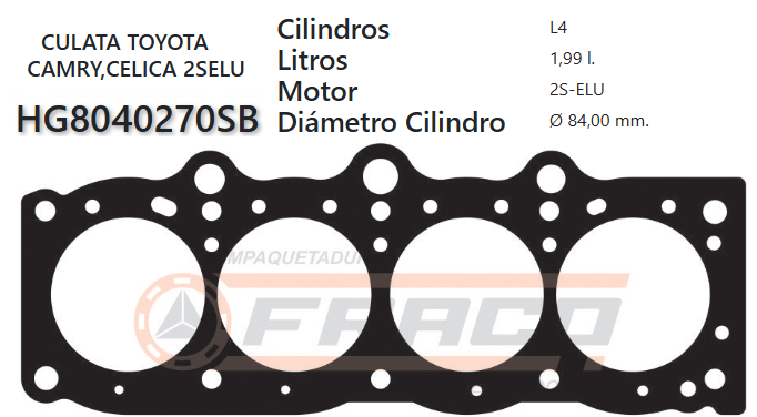 JUNTA DE CULATA TOYOTA CAMRY 2.0 2S