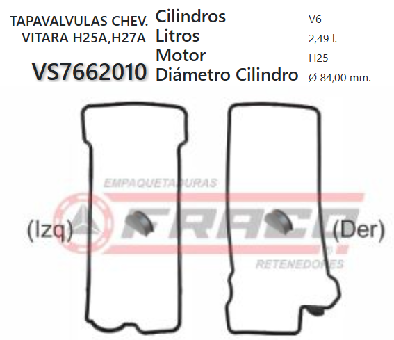 JUNTA DE T/VALVULA SUZUKI GRAN VITARA V6 2.5 H25A / H27A