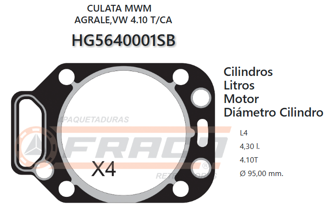 JUNTA DE CULATA MWM 4.10T/CA 4.3 AGRICOLA - MARCOPOLO