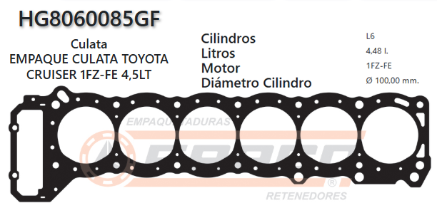 JUNTA DE CULATA TOYOTA LAND CRUISER 1FZ-FE 4.5L
