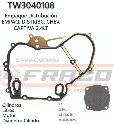 JUNTA DE DIST/SELLOS CHEVROLET CAPTIVA, HHR A24XE