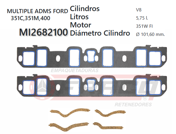 JUNTA DE ADMISION FORD 350 W 5.8 F-150 F/INJ