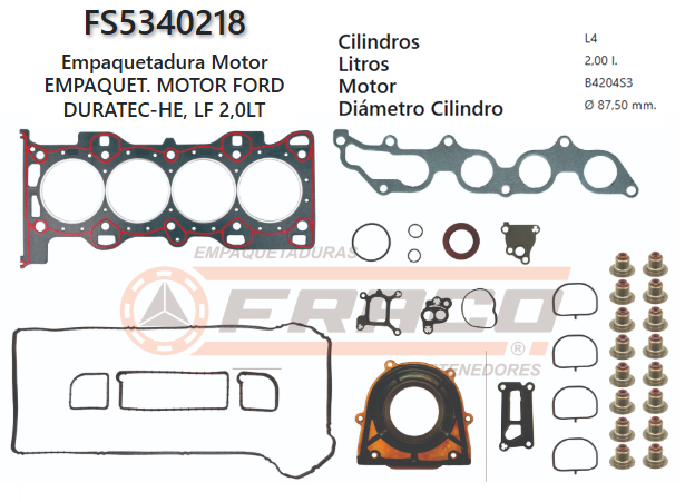 Junta de JUEGO JUNTAS FORD ECO SPORT LF 2.0 MAZDA 6/3 02/UP
