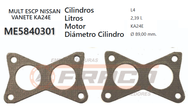 JUNTA DE ESCAPE. NISSAN VANETTE KA24E/KA24S 89/95 12VAL