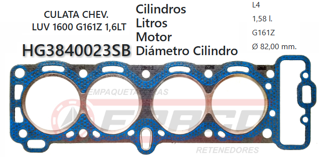 JUNTA DE CULATA ISUZU G161Z,1.6 75/96 PICK UP.