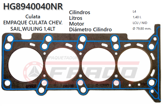 JUNTA DE CULATA CHEVROLET SAIL, N200/300, LCU, 1.4L, 13UP