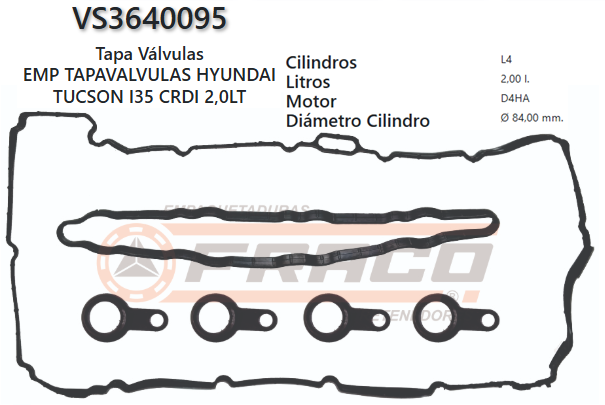 JUNTA DE T/VALVULA HYUNDAI TUCSON i35 CRDI, D4HA, 2.0L 09/UP