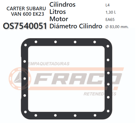JUNTA DE CRANK SUBARU LEONE EA71 75/79