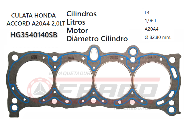 JUNTA DE CULATA HONDA ACCORD A20A