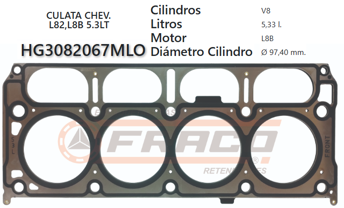 JUNTA DE CULATA CHEVROLET SILVERADO,SUBURBAN,TAHOE L82, L8B 5.3L 14/17