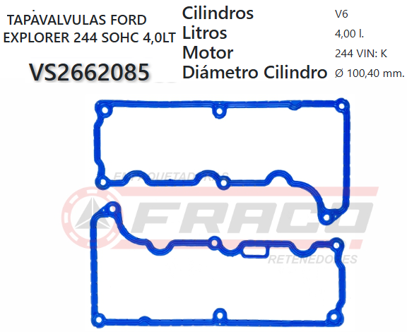 JUNTA DE T/VALVULA FORD EXPLORER 244 4.0 99/03 (2 UND)