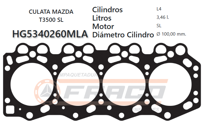 JUNTA DE CULATA MAZDA T3500,SL,84-UP.
