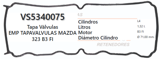 JUNTA DE T/VALVULA KIA PRIDE / FORD FESTIVA 1.6L 92/UP