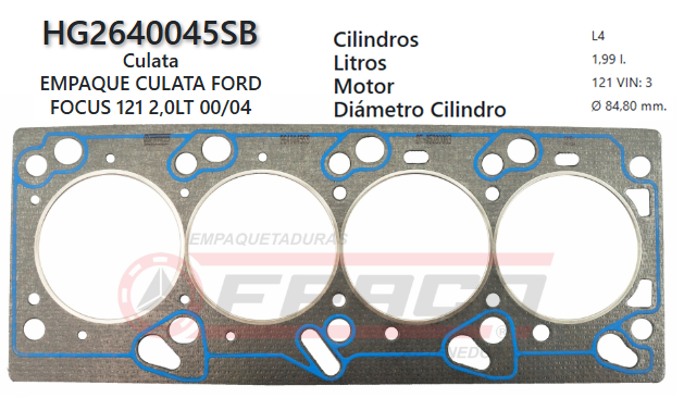 JUNTA DE CULATA FORD FOCUS 121 ZETEC-E 2.0L 00/04