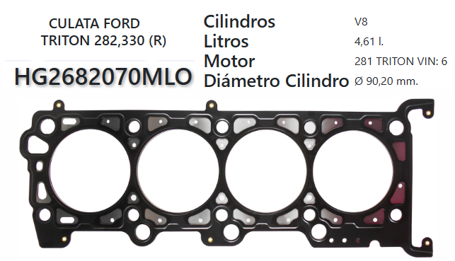 JUNTA DE CULATA FORD F150/250, EXPEDITION, 281, 4.6L 87/03 (DER)