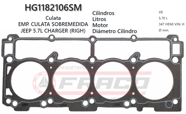 JUNTA DE CULATA CHRYSLER DODGE RAM 5.7L 347HEMI - IZQ.