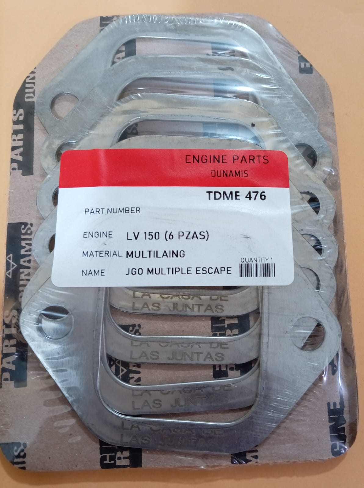 JUNTA DE ESCAPE. MULTIPLE ESCAPE LV150 6 Piezas